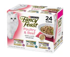 Fancy Feast Classic Beef & Poultry Grilled Wet Cat Food 24x85g