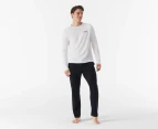 Tommy Hilfiger Men's Jersey Long Sleeve Tee & Pants Sleep Set - White/Desert Sky