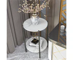 2 Tier Sintered Stone Side End Table Living Room Coffee Table Bedside Table Storage