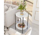 2 Tier Sintered Stone Side End Table Living Room Coffee Table Bedside Table Storage