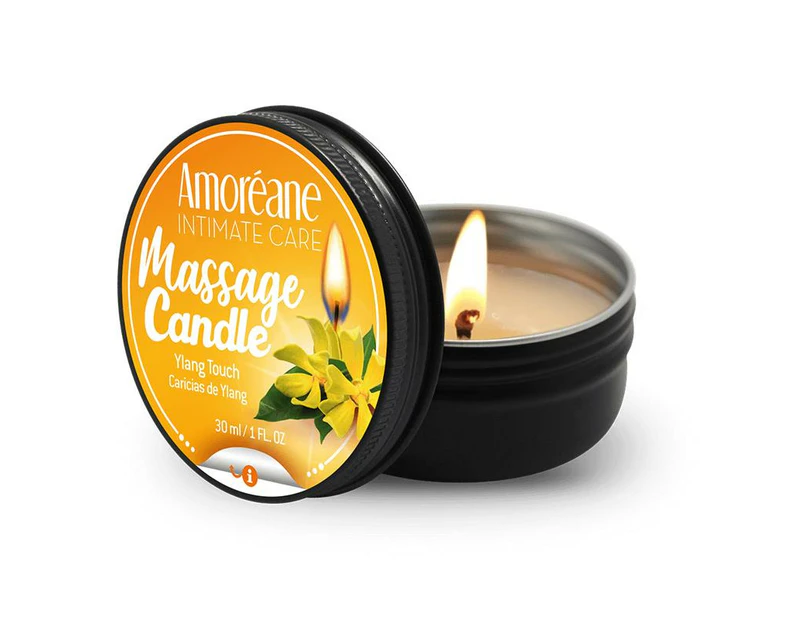 Amoreane Ylang Touch Massage Candle 30 Ml - Offers Warm & Sensual Atmosphere For Intimate Moments - Pour Oil Into Palms Of Hand And Start Massage - MKTP