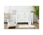 Bloom Alma Papa Compact 124.5cm Wood Baby Sleep Crib Foldable Cot Coconut White