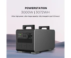 Portable Power Station A3000 3072Wh Lithium Battery MPPT Solar Generator 3x 3000W Outlets Quick Charge Outdoor Camping Emergency Backup Power LCD Display