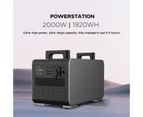 Portable Power Station A2000 1920Wh Lithium Battery MPPT Solar Generator 3x 2000W Outlets Quick Charge Outdoor Camping Emergency Backup Power LCD Display