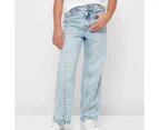 Target Wide Leg Seamed Denim Jeans - Blue