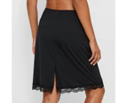 Target Luxe Smooth Touch Lace Trim Half Slip - Black