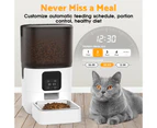 Automatic Cat Feeder, 6L Pet Dry Food Dispenser with Stainless Steel Bowl & Safety Lock, Timed Cats/Dogs Feeder Dual Power Supply
