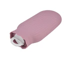 Hot Water Bottle Multifunctional Silicone Warm Water Bag with Knit Cover for Office Home 550mlPurple
