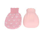 Hot Water Bottle Silicone Explosion Proof Hot Water Bag with Knitted Cover for Home Office 550mlPink