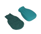 Hot Water Bottle Silicone Explosion Proof Hot Water Bag with Knitted Cover for Home Office 550mlGreen