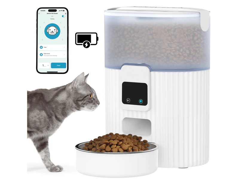 3.5L WiFi Automatic Pet Feeder with App Remote Control, Smart Food Dispenser for Cats, Rabbits & Small Dogs, Up to 10 Meals per Day