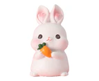 Rabbit Ornament Pet Animal Figurine Resin Home Decoration Present for Bedroom Vehicle Eating