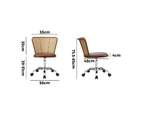 Oikiture Office Chair Executive Rattan Computer Chairs PU Leather Seat Brown