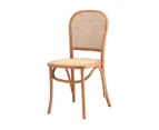 Oikiture Dining Chairs Wooden Chairs Rattan Accent Chair Beige