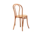 Oikiture Dining Chair Solid Wooden Chairs Ratan Seat Beige