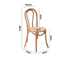 Oikiture Dining Chair Solid Wooden Chairs Ratan Seat Beige