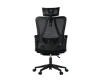 Oikiture Mesh Office Chair Adjustable Lumbar Support Reclining Footrest Black