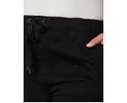 AUTOGRAPH - Plus Size - Womens Pants / Trousers -  Ankle Length Jogger - Black