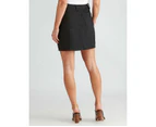 CROSSROADS - Womens Skirts -  Button Front Denim Skirt - Black