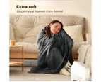DreamZ Electric Throw Blanket Heated Timer Bedding Washable Warm Winter Snuggle - Blue / Dark Grey