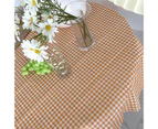 Desk Tablecloth Plaid Table Cover Linen Cotton Backdrop Dustproof Home Decoration for Office Dormitory Orange 100x150cm / 39.4x59.1in