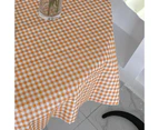 Desk Tablecloth Plaid Table Cover Linen Cotton Backdrop Dustproof Home Decoration for Office Dormitory Orange 100x150cm / 39.4x59.1in