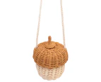 s Rattan Storage Basket Hand Woven Decorative Acorn Shaped Basket Bag for s s Photography Props Small Shoulder Bag