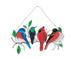 Hanging Bird Pendant Colorful Small Bird Group for Outdoor Garden Home Decoration