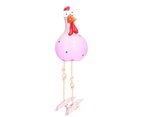 Resin Rooster Ornaments Chicken Decorations Craft for Living Room Office Garden DecorationPink