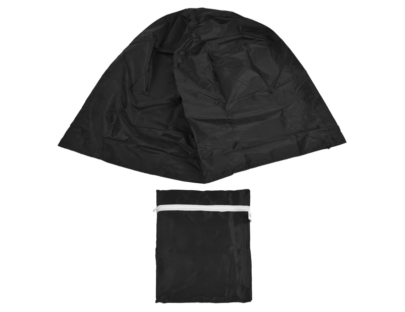 Fire Pit Cover Round Black Waterproof Dustproof Polyester Fiber Firepit Cover For Home Outdoor