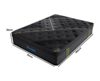 Dreamz Spring Mattress Bamboo Euro Top Bed Pocket HD Egg Foam 35cm Single - Black