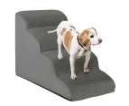 Costway 4-Tier Pet Ramp Dog Steps Stairs Non-slip Pet Ladder for Bed Sofa w/Pet Hair Remover, Grey