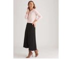 Liz Jordan - Womens Skirts -  Lurex Knitwear A Line Skirt - Black