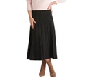 Liz Jordan - Womens Skirts -  Lurex Knitwear A Line Skirt - Black