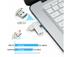3 in 1 2TB USB Flash Drive U Disk Storage Memory Stick For iPhone iPad PC