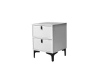 Bedside Tables Side Table Bedroom Nightstand 2 Drawers Storage Cabinet White