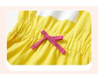 Girls Short Sleeve Cotton Dress Lovely Sequin Dress Cute Mesh Shirt Dress for Girls-Yellow