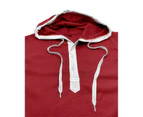 Mens Hoodie Sleeveless Vest Casual Waffle Tee Tops Regular Fitted Sporty V-neck Tank Tops for Men-Red