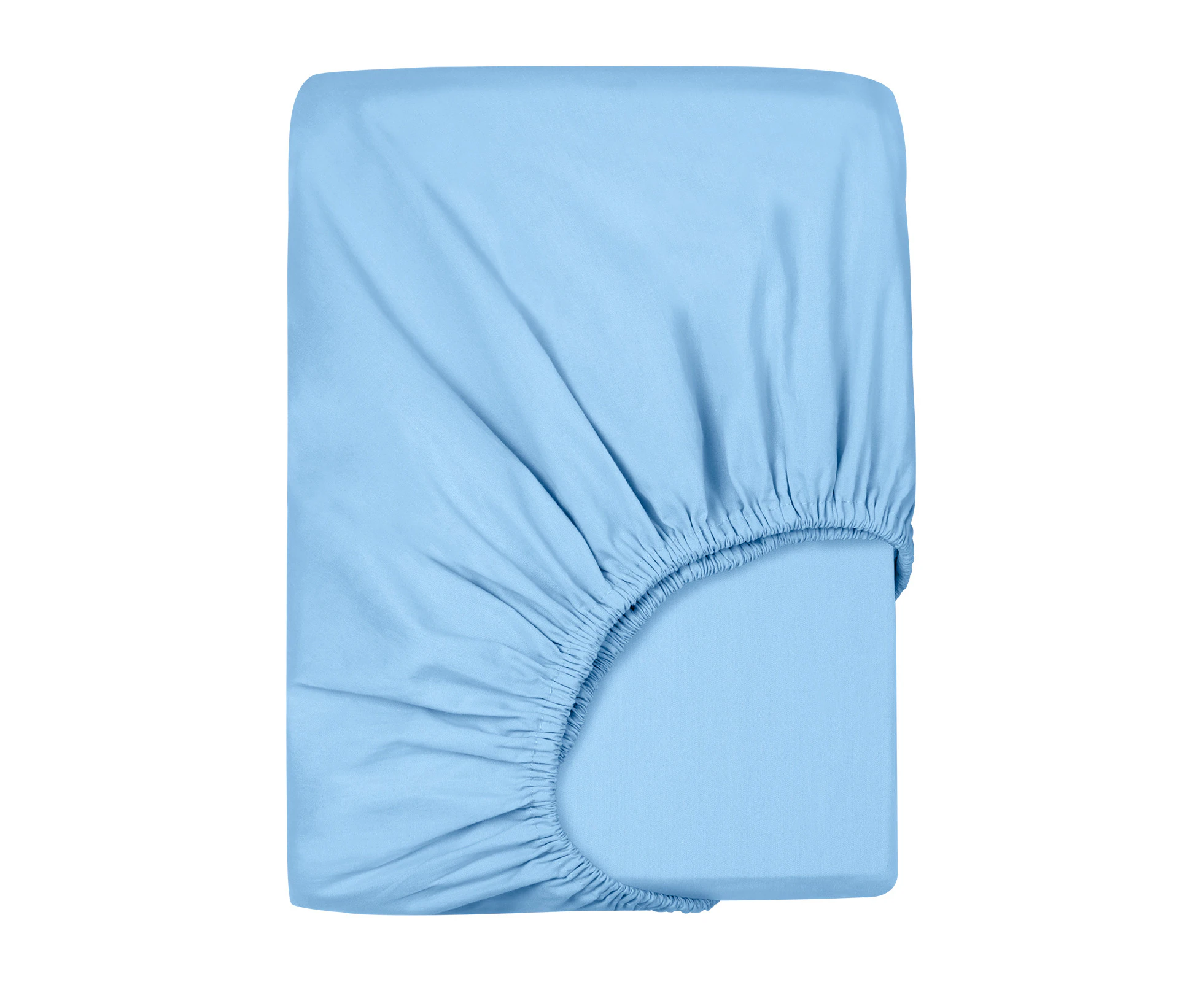 Linenova 100% Cotton Fitted Sheet 40cm Wall All Sizes - Light Blue