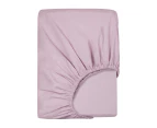 Linenova 100% Cotton Fitted Sheet 40cm Wall All Sizes - Dusty Pink
