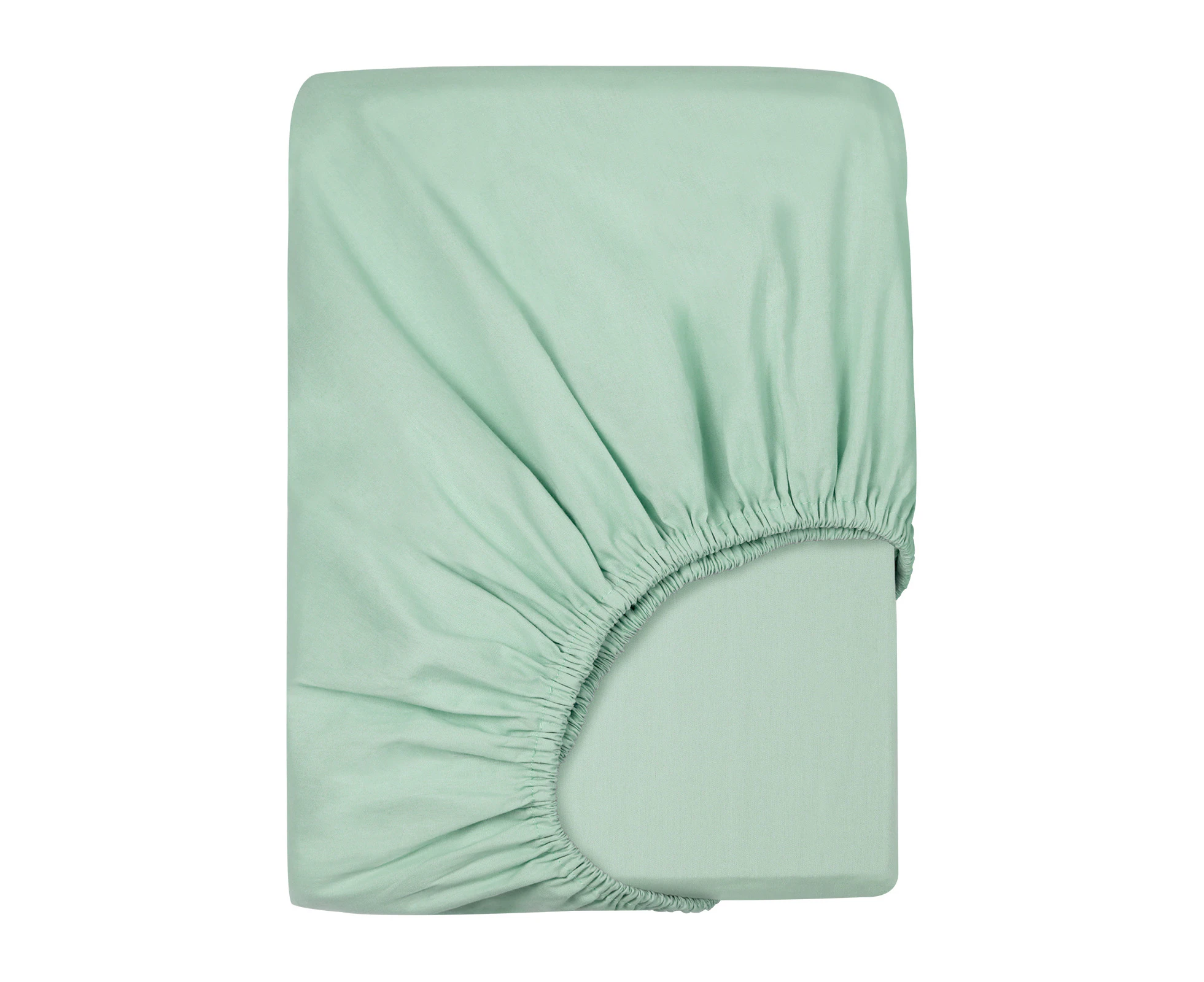 Linenova 100% Cotton Fitted Sheet 40cm Wall All Sizes - Sage Green