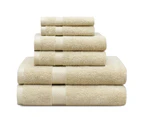 LINENOVA 650GSM Luxury Comfort Cotton Bath Towels Hand Towels Set 6Pcs-Linen