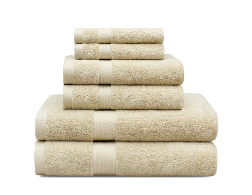 Linenova 650GSM Luxury Comfort Cotton Bath Towels Hand Towels Set 6Pcs-Linen