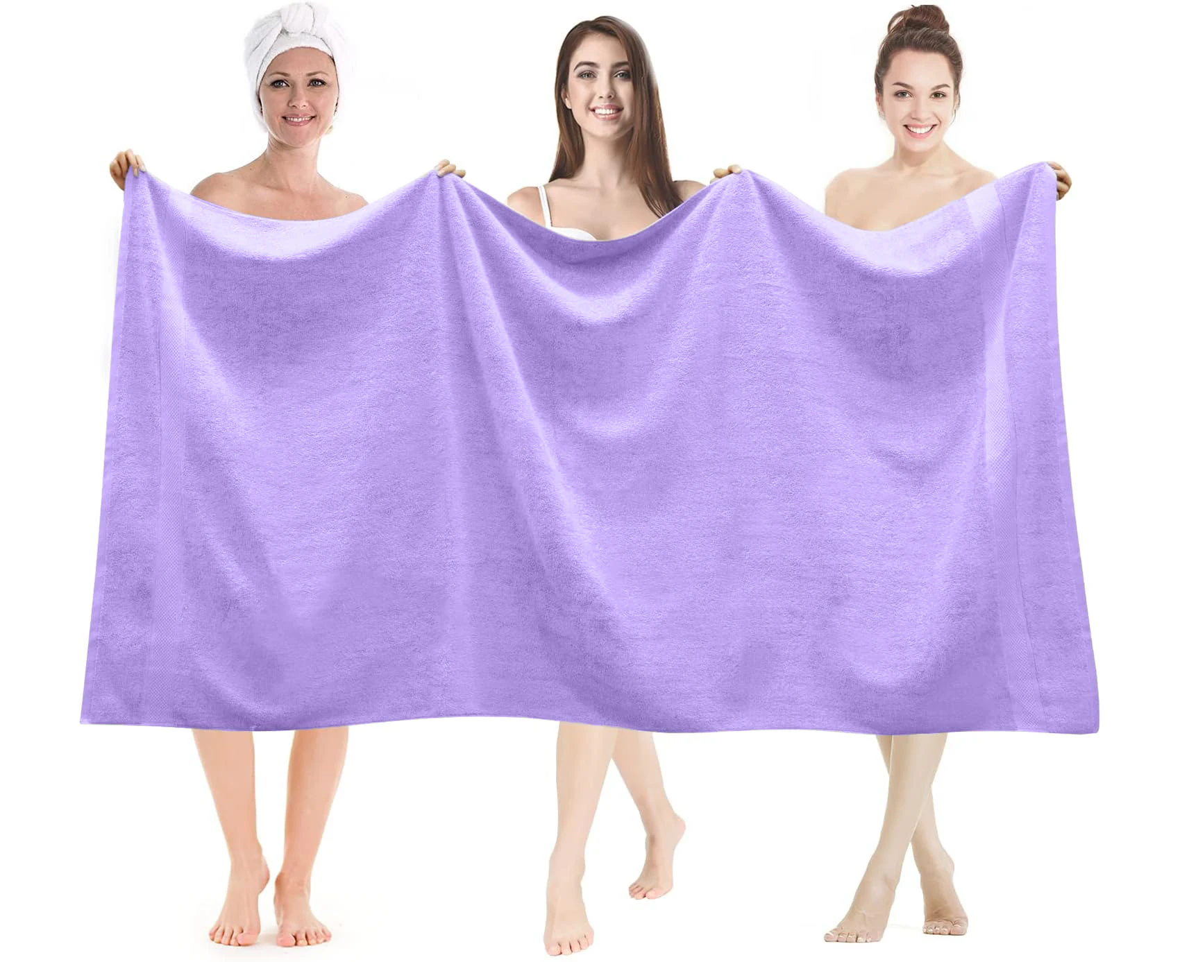 LINENOVA 650GSM 100% Cotton Bath Sheets 90x180 cm - 2 Pack - Lavender