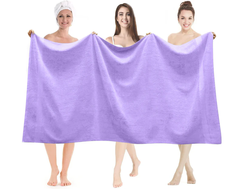 Linenova 650GSM Cotton 90x180cm Bath Sheet Set 2Pcs-Lavender