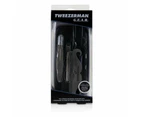 Tweezerman G.e.a.r. Travel Tool Essentials Set: Mini Slant Tweezer + Mini Skin Care Tool + Moustache Comb + Precision Folding Razor + Bag 4pcs+1 Bag