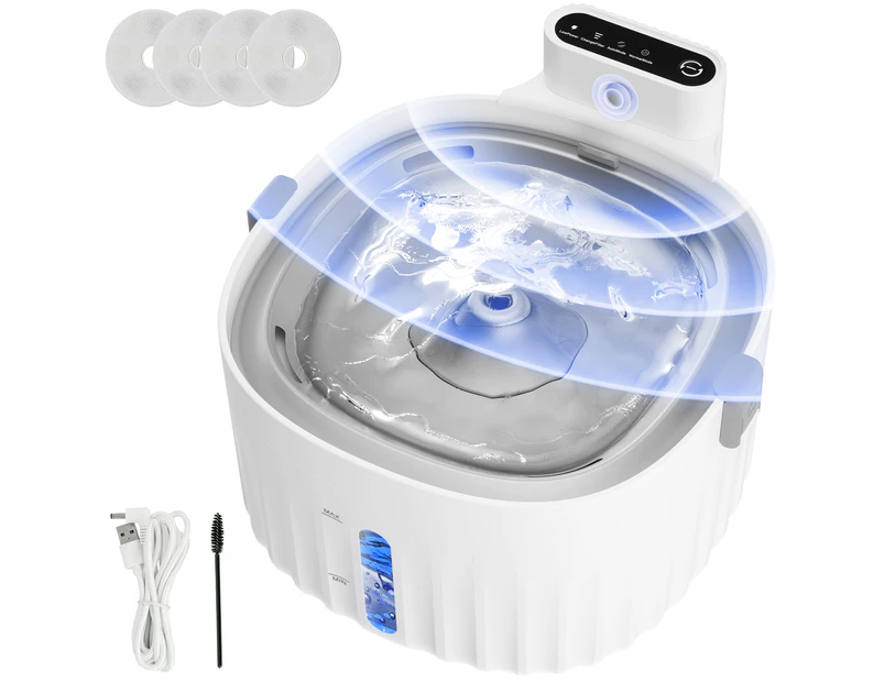 2L Automatic Water Dispenser Wireless Pet Dog Cat Drinking Bowl Fountain