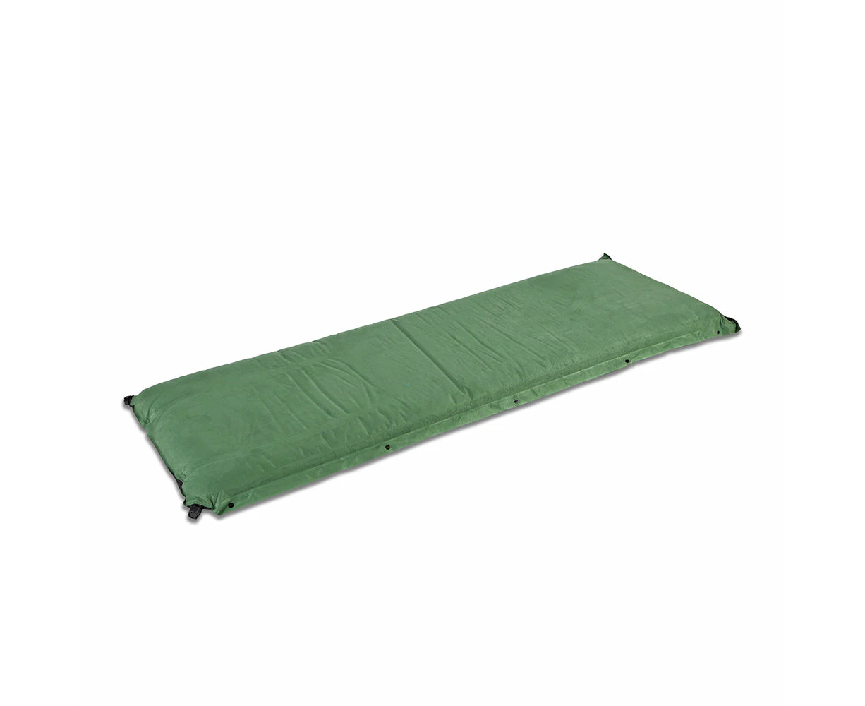 Trailblazer Self-Inflatable Suede Air Mattress Small - OLIVE GREEN