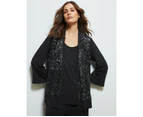 NONI B - Womens Jacket - Sequin Jacket Twinset - Black