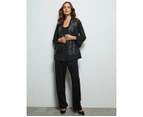 NONI B - Womens Jacket - Sequin Jacket Twinset - Black